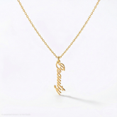 18K Gold Custom Name Necklace with Vertical Script Pendant