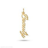18K Gold Custom Name Necklace with Vertical Script Pendant