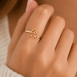 Personalized Gold Name Ring with Infinity