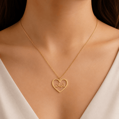 Personalized Arabic Heart Name Necklace