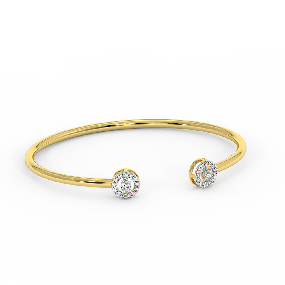 18K Gold Dancing Diamond Bangle