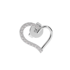 18K Gold Open Heart Diamond Stud Earrings