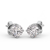 18K Gold Solitaire Diamond Stud Earrings