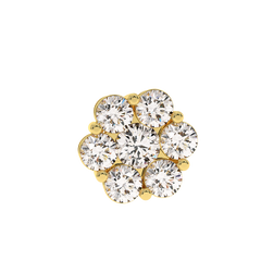 18K Gold Floral Cluster Diamond Stud Earrings