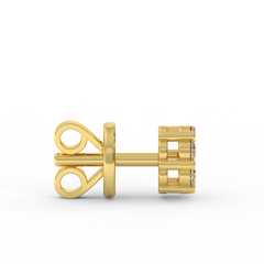 18K Gold Floral Cluster Diamond Stud Earrings
