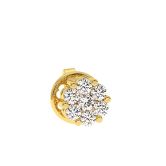 18K Gold Floral Cluster Diamond Stud Earrings