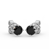18K Gold Black Diamond Earrings