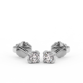 18K Gold Solitaire Diamond Stud Earrings