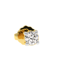 18K Gold Solitaire Diamond Stud Earrings