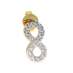 18K Gold Infinity Diamond Stud Earrings