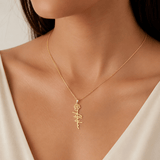Personalized Rose Name Necklace in Gold