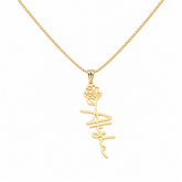 Personalized Rose Name Necklace in Gold