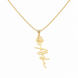 Personalized Rose Name Necklace in Gold