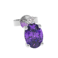 18K Gold Diamond Amethyst Earrings
