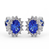 18K Gold Diamond Tanzanite Earrings