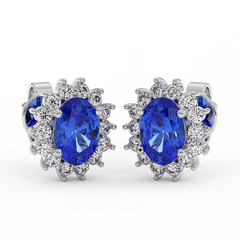 18K Gold Diamond Tanzanite Earrings