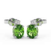 18K Gold Diamond Peridot Earrings