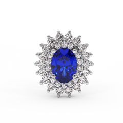18K Gold Diamond Sapphire Earrings
