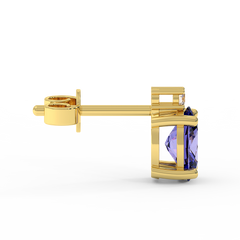 18K Gold Diamond Tanzanite Earrings