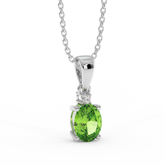 18K Gold Diamond Peridot Pendant