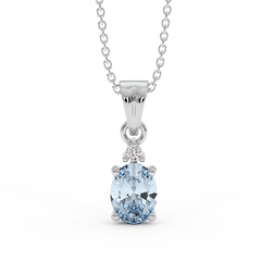 18K Gold Diamond Aquamarine Pendant