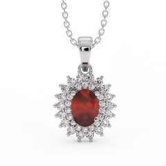 18K Gold Diamond Ruby Pendant