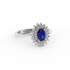 18K Gold Diamond Sapphire Ring