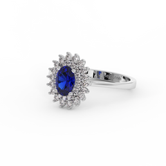 18K Gold Diamond Sapphire Ring