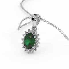 18K Gold Diamond Emerald Set