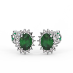 18K Gold Diamond Emerald Set