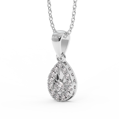 18K Gold Round Diamond Pendant