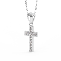 18K Gold Diamond Cross Pendant