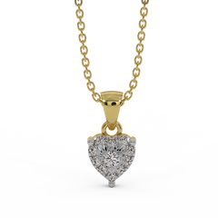 18K Gold Heart Pendant with Round Diamonds
