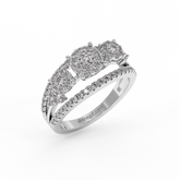 18K Gold Three-Stone Diamond Ring