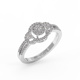 18K Gold Round Halo Diamond Ring