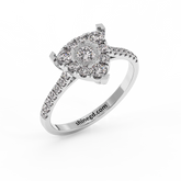 18K Gold Cushion Halo Diamond Ring