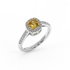 18K Gold Yellow & White Diamond Ring