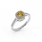 18K Gold Yellow & White Diamond Ring
