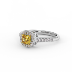 18K Gold Yellow & White Diamond Ring