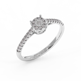 18K Gold Classic Halo Diamond Ring