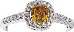 18K Gold Yellow & White Diamond Ring