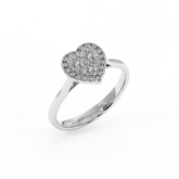 18K Gold Heart Halo Diamond Ring