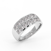 18K Gold Double Row Diamond Band Ring