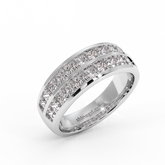 18K Gold Diamond Wide Band Ring