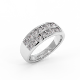 18K Gold Double Row Channel Set Diamond Band Ring