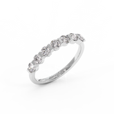 18K Gold Shared Prong Diamond Half Eternity Ring