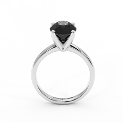18K Gold Black & White Diamond Ring