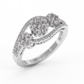 18K Gold Floral Cluster Diamond Ring
