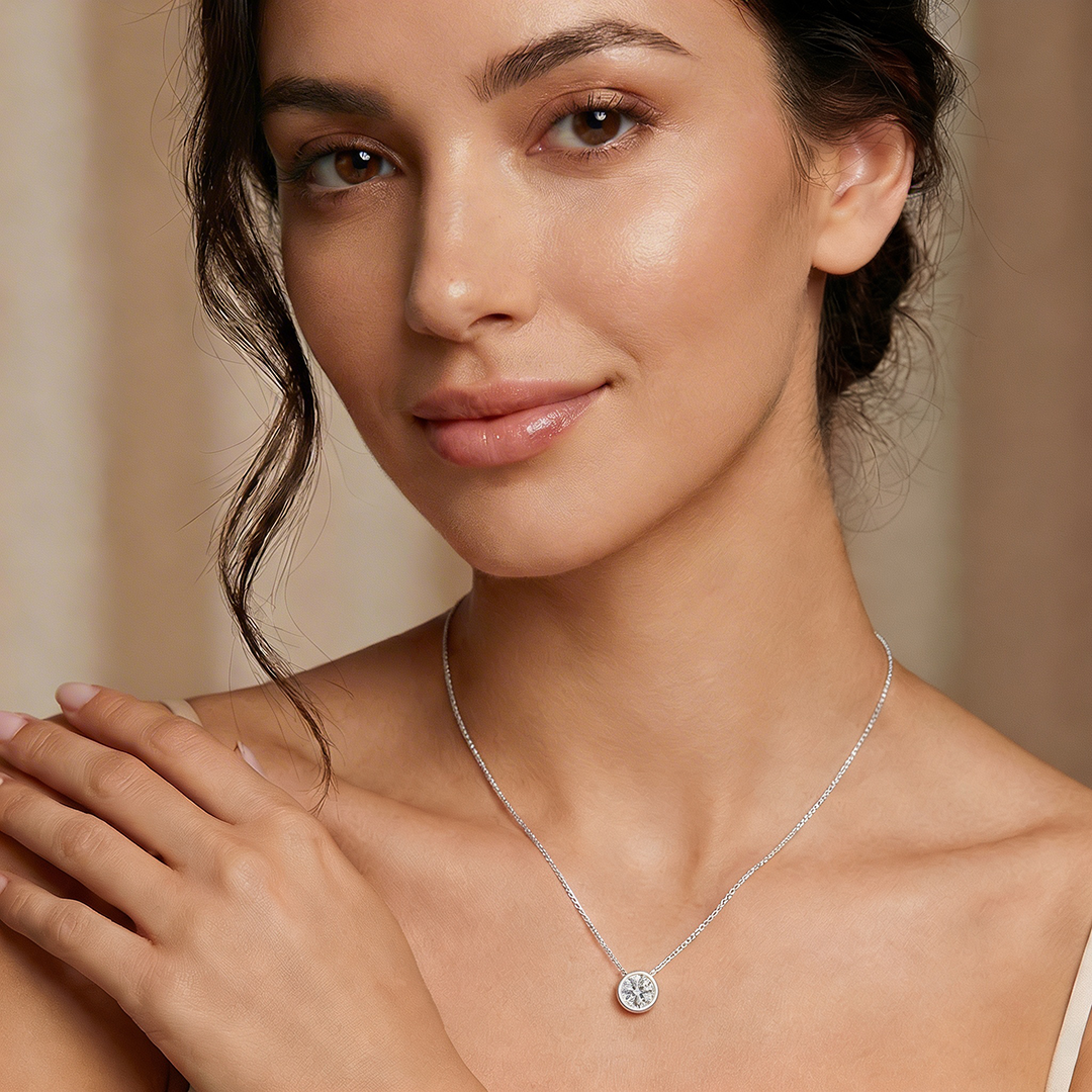 18K Gold Lab Grown Diamond Round Brilliant Bezel Set