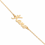 18K Gold Personalized Name Necklace with Gemstone Pendant